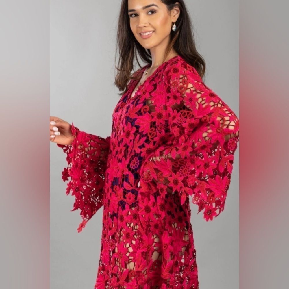 Anthropologie Maeve X By Anthropologie Floral Lace Kaftan One Size Fits All